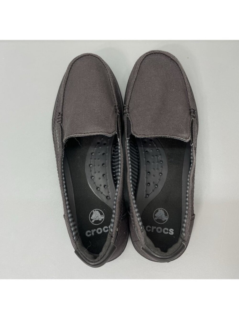 Crocs Walu Canvas Loafers Boat Shoes Brown Womens 6 - Picture 9 of 13